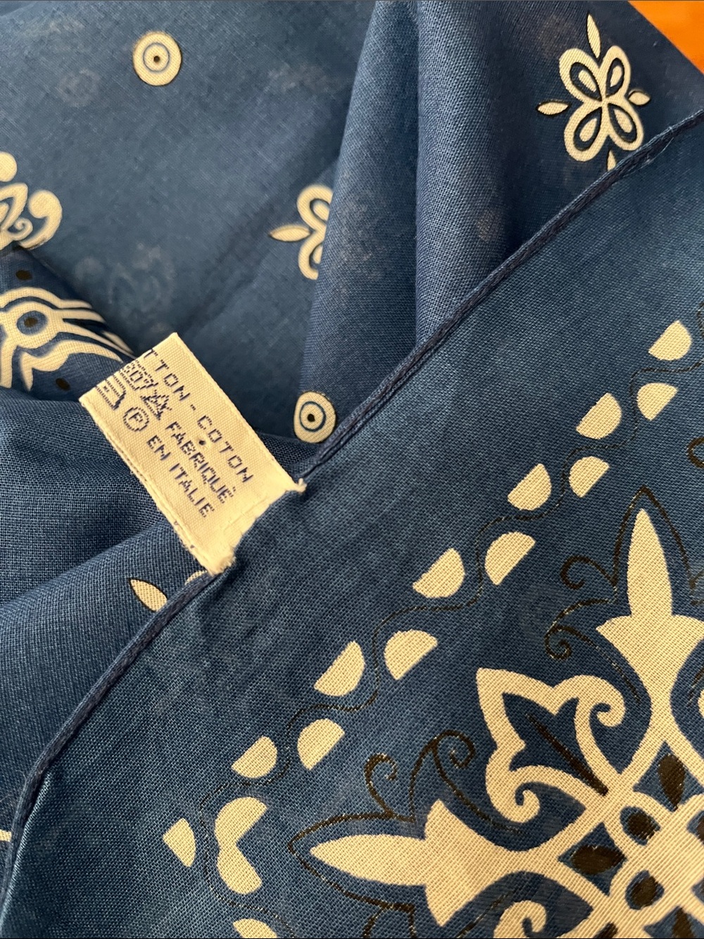 J Crew Navy blue Bandana Print Oversized Scarf Wrap - Picture 4 of 5